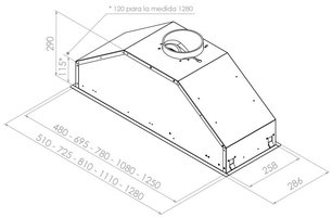 Встраиваемая вытяжка Pando GTI/810 INOX V.850 SEC фото 3 в Новосибирске