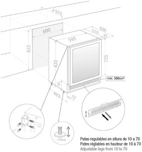 Встраиваемый винный шкаф Pando PVMBP 60-45XL фото 3 в Новосибирске