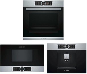 Bosch (духовой шкаф HSG636BS1 + кофемашина CTL636ES1 + микроволновая печь BFR634GS1) фото в Новосибирске