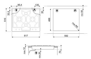 Варочная панель Смег PGF64-4 фото 4 в Новосибирске Варочная панель Smeg PGF64-4 фото 4 в Новосибирске