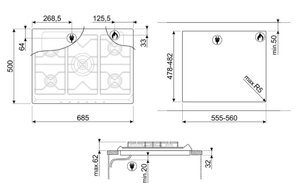 Варочная панель Смег SR975BGH фото 4 в Новосибирске Варочная панель Smeg SR975BGH фото 4 в Новосибирске