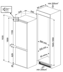 Холодильник Смег C8194TN2P фото 4 в Новосибирске Холодильник Smeg C8194TN2P фото 4 в Новосибирске
