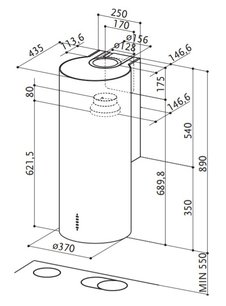Вытяжка Faber CYLINDRA/2 EV8 2EL XH890 фото 4 в Новосибирске