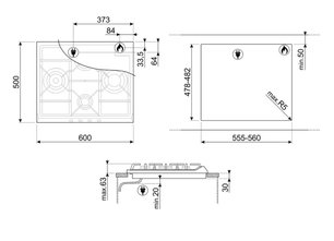 Варочная панель Смег SER60SGH3 фото 4 в Новосибирске Варочная панель Smeg SER60SGH3 фото 4 в Новосибирске