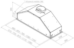 Встраиваемая вытяжка Pando GTI/810 INOX V.1050 ECO SEC PLUS фото 3 в Новосибирске