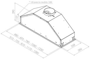 Встраиваемая вытяжка Pando GTI/810 NEGRO V.1050 ECO SEC PLUS фото 4 в Новосибирске