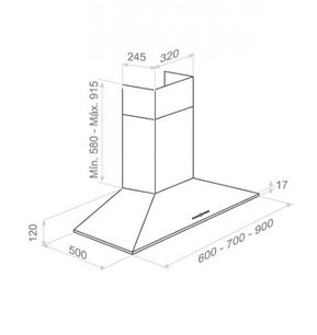 Вытяжка Pando P-227/90 IX 850 S.E.C. 230/50 фото 3 в Новосибирске
