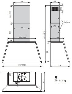 Вытяжка Falmec TIME 85 INOX фото 2 в Новосибирске