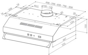 Вытяжка Фабер 741 BASE X A60 фото 2 в Новосибирске Вытяжка Faber 741 BASE X A60 фото 2 в Новосибирске