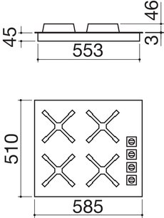 Газовая варочная панель Barazza 1PUN64 фото 4 в Новосибирске