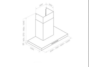 Настенная вытяжка Pando P-825/60 INOX V.850 SEC фото 2 в Новосибирске