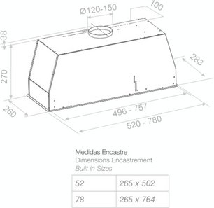 Встраиваемая вытяжка Pando NEO/78 INOX V. 830 SEC фото 2 в Новосибирске