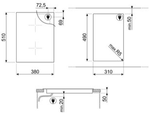 Варочная панель Смег SR975NGH фото 4 в Новосибирске Варочная панель Smeg SR975NGH фото 4 в Новосибирске