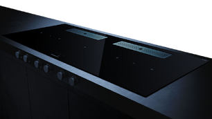 Индукционная варочная поверхность с вытяжкой Kuppersbusch с чёрными ручками KMI 12850.0 SR-S Stainless steel фото 3 в Новосибирске