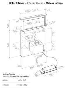 Встраиваемая в столешницу вытяжка Pando E-320/120 IX-CR.TOUCH V.950 SEC фото 3 в Новосибирске