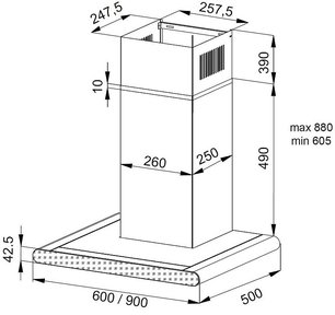 Вытяжка Кертинг KHC 6958 XGN фото 4 в Новосибирске Вытяжка Korting KHC 6958 XGN фото 4 в Новосибирске