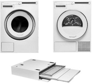 Asko Classic 5 (стиральная машина W2084.W/3 + сушильная машина T208C.W + выдвижная полка с корзиной HDB1153W) фото в Новосибирске Asko Classic 5 (стиральная машина W2084.W/3 + сушильная машина T208C.W + выдвижная полка с корзиной HDB1153W) фото в Новосибирске