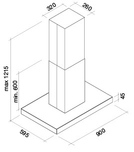 Вытяжка Фалмек Luce 90 Glass White island фото 2 в Новосибирске Вытяжка Falmec Luce 90 Glass White island фото 2 в Новосибирске