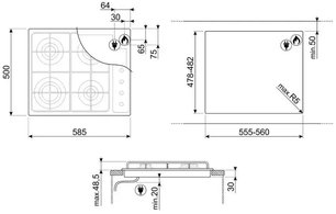 Варочная панель Smeg S64SN фото 2 в Новосибирске