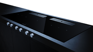 Индукционная варочная поверхность с вытяжкой Kuppersbusch KMI 12850.0 SR-E Silver Chrome фото 3 в Новосибирске