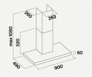 Вытяжка Falmec Plane Black 90 (800) фото 2 в Новосибирске
