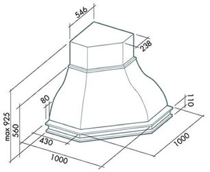 Вытяжка Фалмек Iris Malizia ANG (600) S мореный дуб фото 4 в Новосибирске Вытяжка Falmec Iris Malizia ANG (600) S мореный дуб фото 4 в Новосибирске