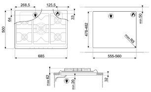 Варочная панель Смег SRV876AVOGH2 фото 4 в Новосибирске Варочная панель Smeg SRV876AVOGH2 фото 4 в Новосибирске
