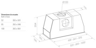 Встраиваемая вытяжка Pando PRO/52 INOX V.1050 SEC PLUS фото 2 в Новосибирске