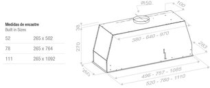 Встраиваемая вытяжка Pando NCR/52 IX-CR.BLANCO V.850 SEC фото 3 в Новосибирске