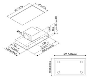 Встраиваемая вытяжка Smeg KSCB120XE фото 3 в Новосибирске