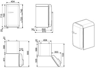 Холодильник Смег FAB10RWH2 фото 3 в Новосибирске Холодильник Smeg FAB10RWH2 фото 3 в Новосибирске