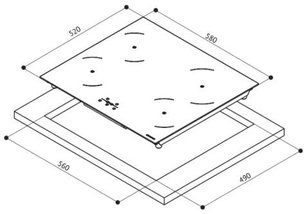 Варочная панель Фабер FBH 64 BK фото 3 в Новосибирске Варочная панель Faber FBH 64 BK фото 3 в Новосибирске