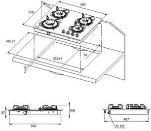 Независимая варочная панель Куперсберг FQ6TG фото 3 в Новосибирске Независимая варочная панель Kuppersberg FQ6TG фото 3 в Новосибирске