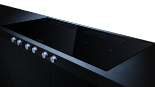 Индукционная варочная поверхность с вытяжкой Kuppersbusch KMI 12850.0 SR-E Black Chrome фото 3 в Новосибирске