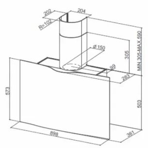 Вытяжка Faber VEIL BK A90 фото 3 в Новосибирске