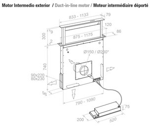 Встраиваемая в столешницу вытяжка Pando E-320/120 IX-CR.TOUCH V.2000 фото 3 в Новосибирске