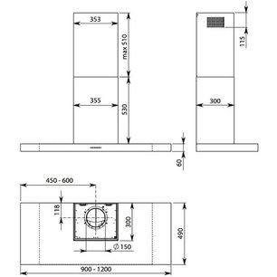 Вытяжка Falmec PLANE BLACK NRS 90 (PLUS) фото 4 в Новосибирске