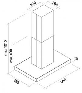 Вытяжка Фалмек Luce 90 Glass Black island фото 2 в Новосибирске Вытяжка Falmec Luce 90 Glass Black island фото 2 в Новосибирске