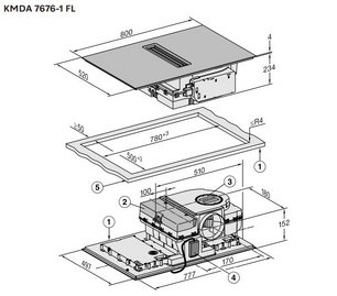 Варочная панель с вытяжкой Miele KMDA 7676-1 FL фото 4 в Новосибирске