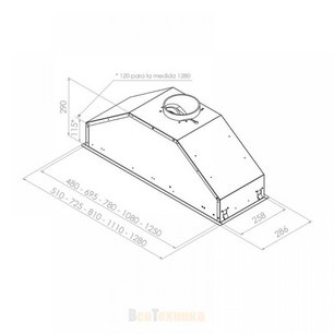 Встраиваемая вытяжка Pando GTI/725 NE V.850 SEC фото 3 в Новосибирске