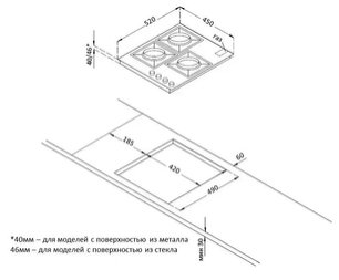 Газовая стеклянная варочная панель Кертинг HGG 4825 CTN фото 4 в Новосибирске Газовая стеклянная варочная панель Korting HGG 4825 CTN фото 4 в Новосибирске