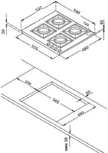 Газовая стеклянная варочная панель Кертинг HGG 6911 CTRW фото 4 в Новосибирске Газовая стеклянная варочная панель Korting HGG 6911 CTRW фото 4 в Новосибирске