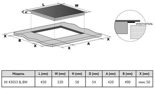 Индукционная варочная панель Кертинг HI 43053 BW фото 4 в Новосибирске Индукционная варочная панель Korting HI 43053 BW фото 4 в Новосибирске