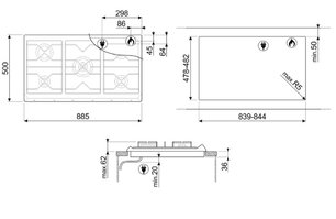 Варочная панель Смег SRV896POGH фото 4 в Новосибирске Варочная панель Smeg SRV896POGH фото 4 в Новосибирске