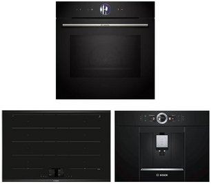 Bosch (духовой шкаф HMG776NB1 + варочная панель PXY875KV1E + кофемашина CTL636EB6) фото в Новосибирске