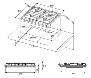 Независимая варочная панель Куперсберг FV6XG071 фото 2 в Новосибирске Независимая варочная панель Kuppersberg FV6XG071 фото 2 в Новосибирске