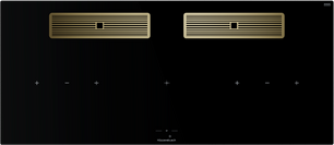 Индукционная варочная поверхность с вытяжкой Kuppersbusch KMI 12850.0 SR-E Gold фото в Новосибирске