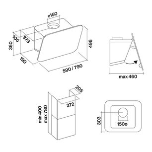 Вытяжка Фалмек Tab (A+) 80 Black фото 2 в Новосибирске Вытяжка Falmec Tab (A+) 80 Black фото 2 в Новосибирске