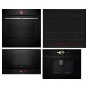 Bosch (варочная панель PXX675DV1E + духовой шкаф HBG7722B1 + микроволновая печь BFR7221B1 + кофемашина CTL9181B0) фото в Новосибирске