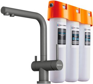 Комплект смесителя Omoikiri NAGANO PL-P + PURE DROP LITE фото